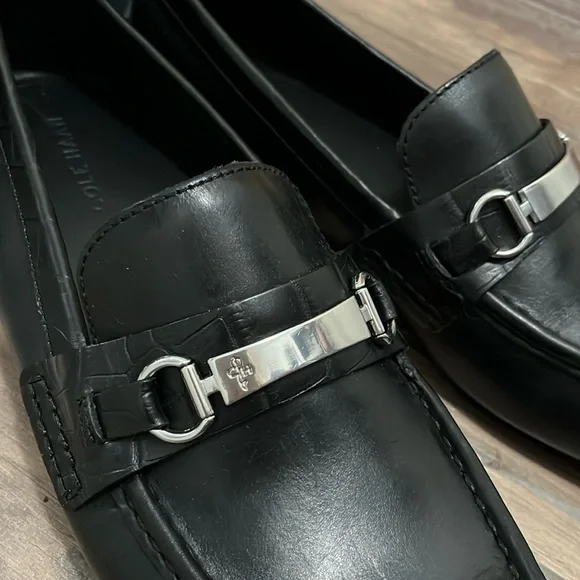 Men’s Cole Haan Somerset Black Croc Driving Moc Loafers - Picture 3 of 9